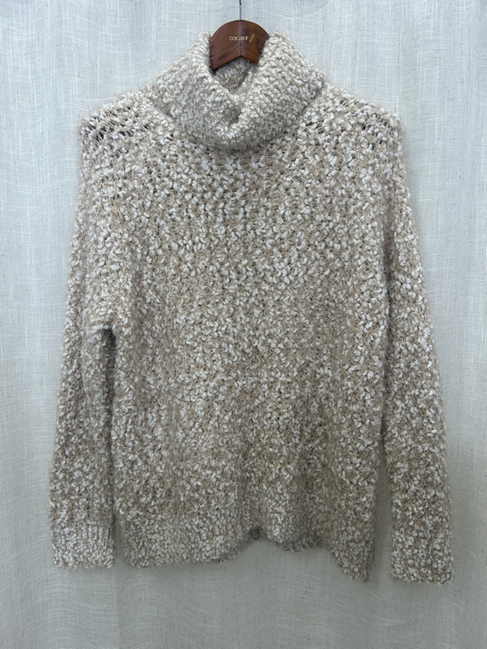 POL Chunky Turtleneck Long Sleeve Sweater in Beige Cream Size Large